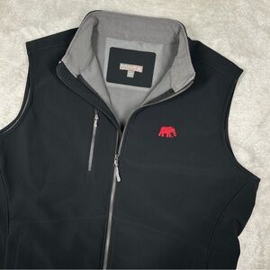 Peter Millar Crown Crafted Vest Large Full Zip Elephant Black Zip Pockets Golf